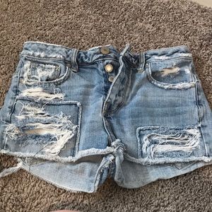 High waisted ripped shorts